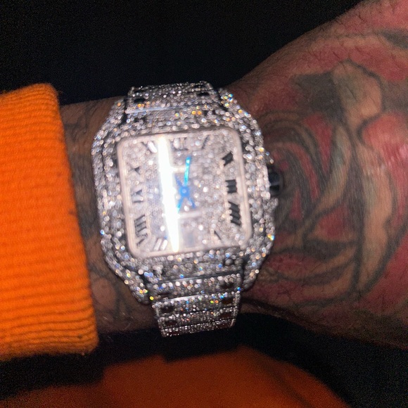 Cartier Santos watch GIA Certified SI1 diamonds pre owned no box - Picture 4 of 11